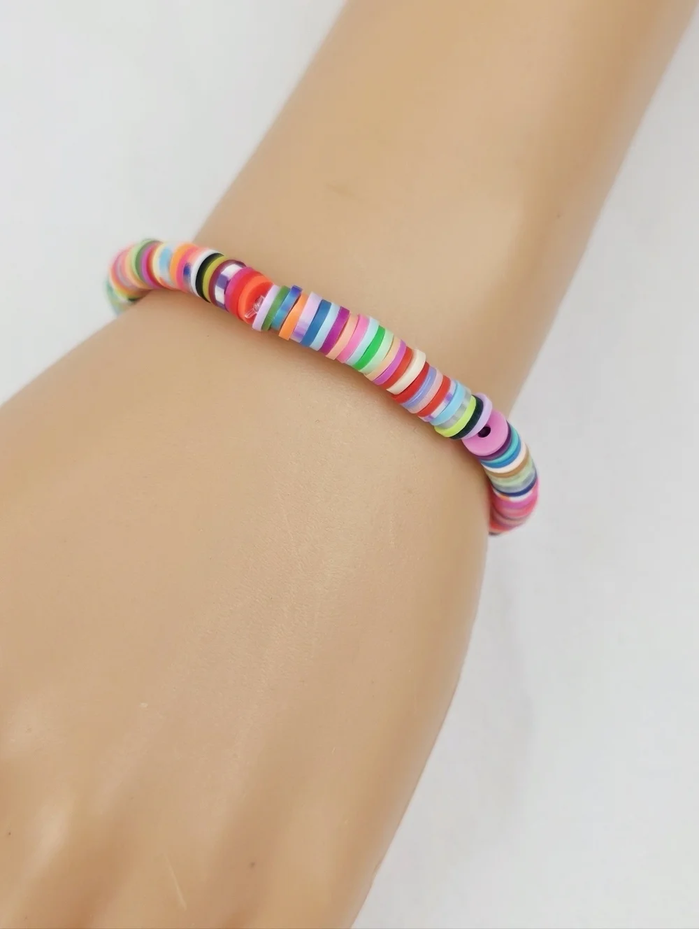 Handmade Clay Bead Multi Color  Bracelet